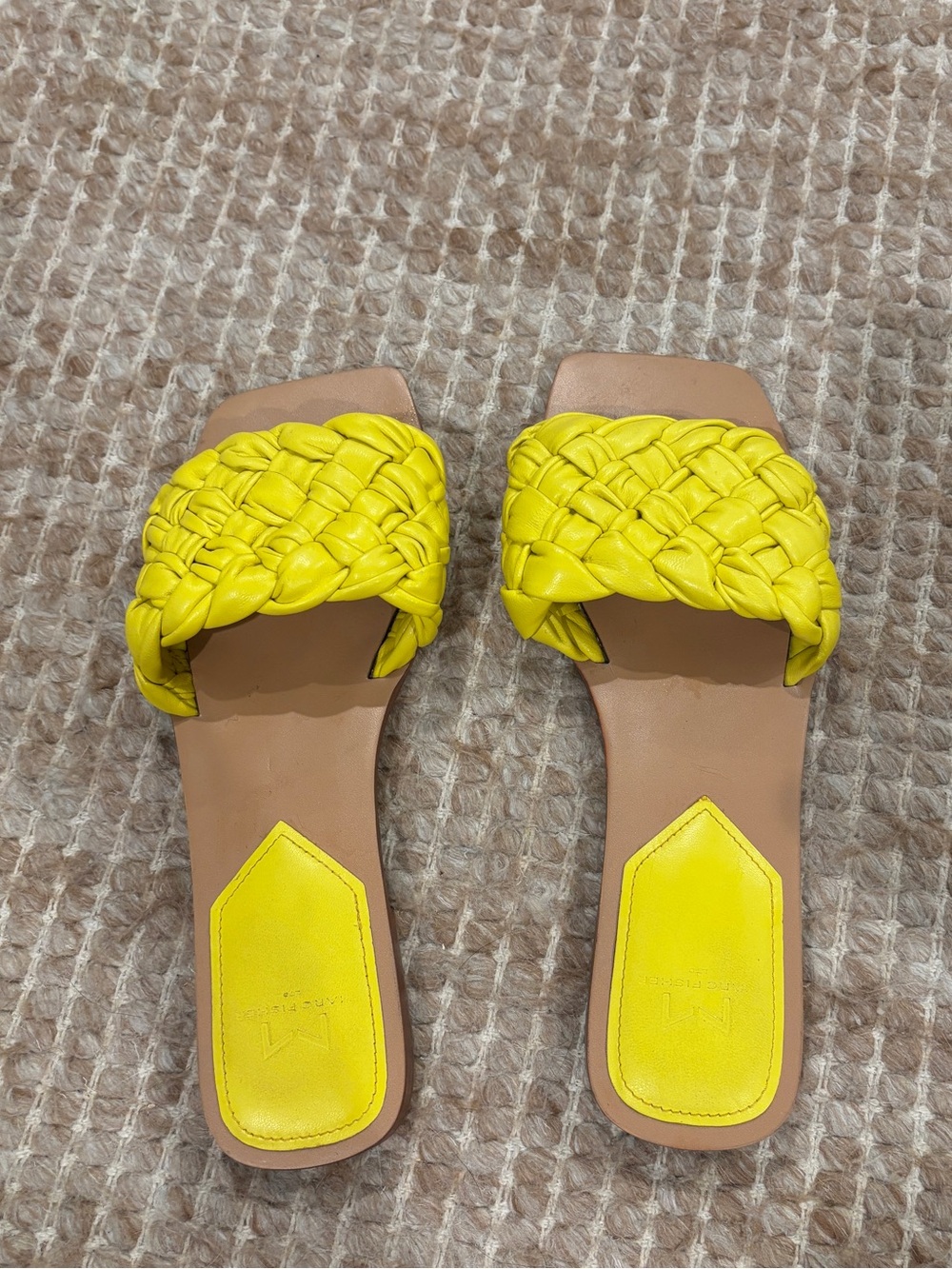 Marc Fisher yellow slide sandals